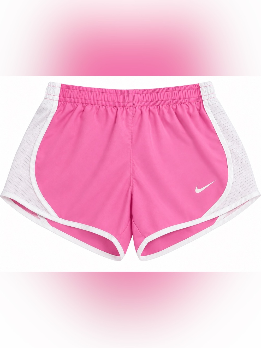 Nike Girls Dri-FIT Running Shorts Pink White Mesh Athletic Size Small
